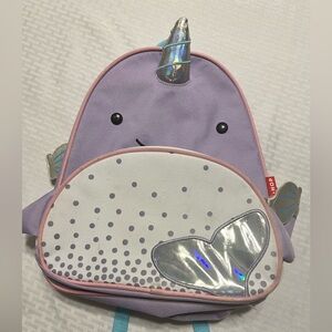Skip Hop purple narwhal toddler backpack